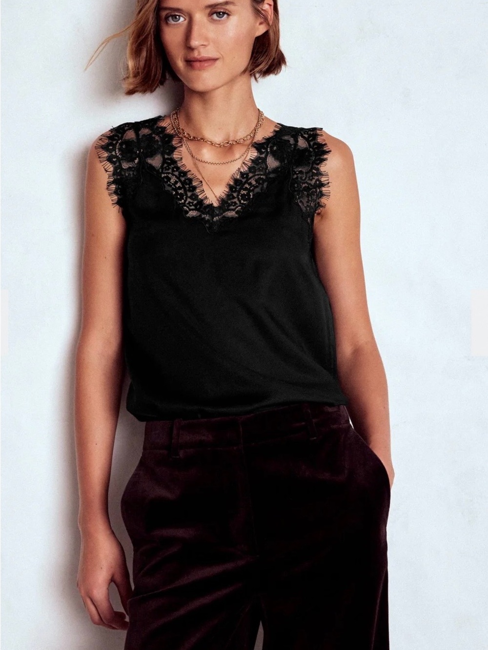 Boden Ara Silk Blend Lace Cami